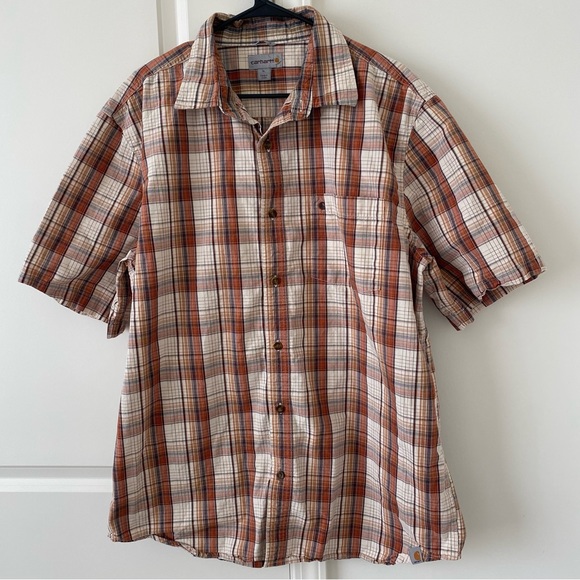 Carhartt Other - Carhartt Mens Relaxed Fit Plaid Cotton Short Sleeve Shirt size XL